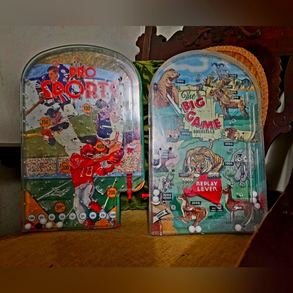 VINTAGE MARX AND WOLVERINE METAL PINBALL GAMES